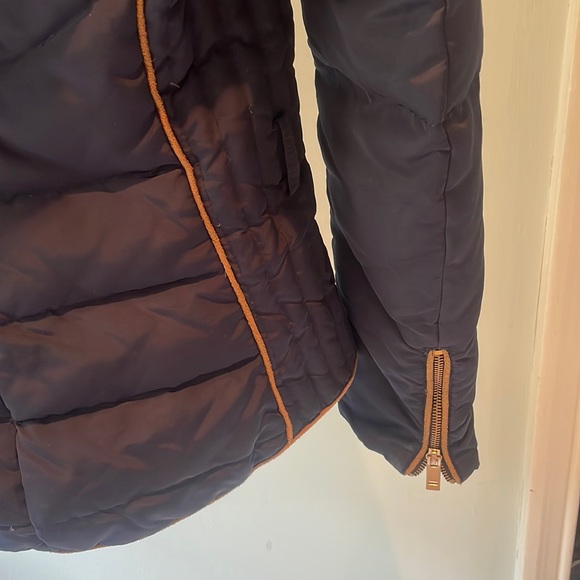 Zara Basic Goose Down Navy Winter Jacket - Picture 4 of 9